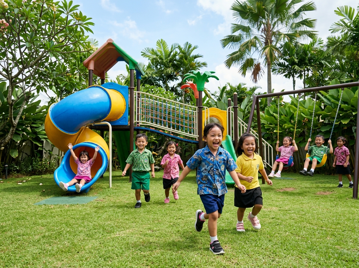 Keceriaan Bermain di Playground Outdoor Aman