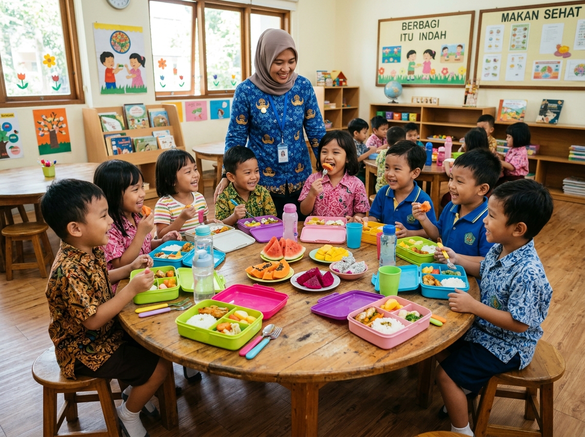 Makan Bersama Bergizi & Belajar Adab Mandiri