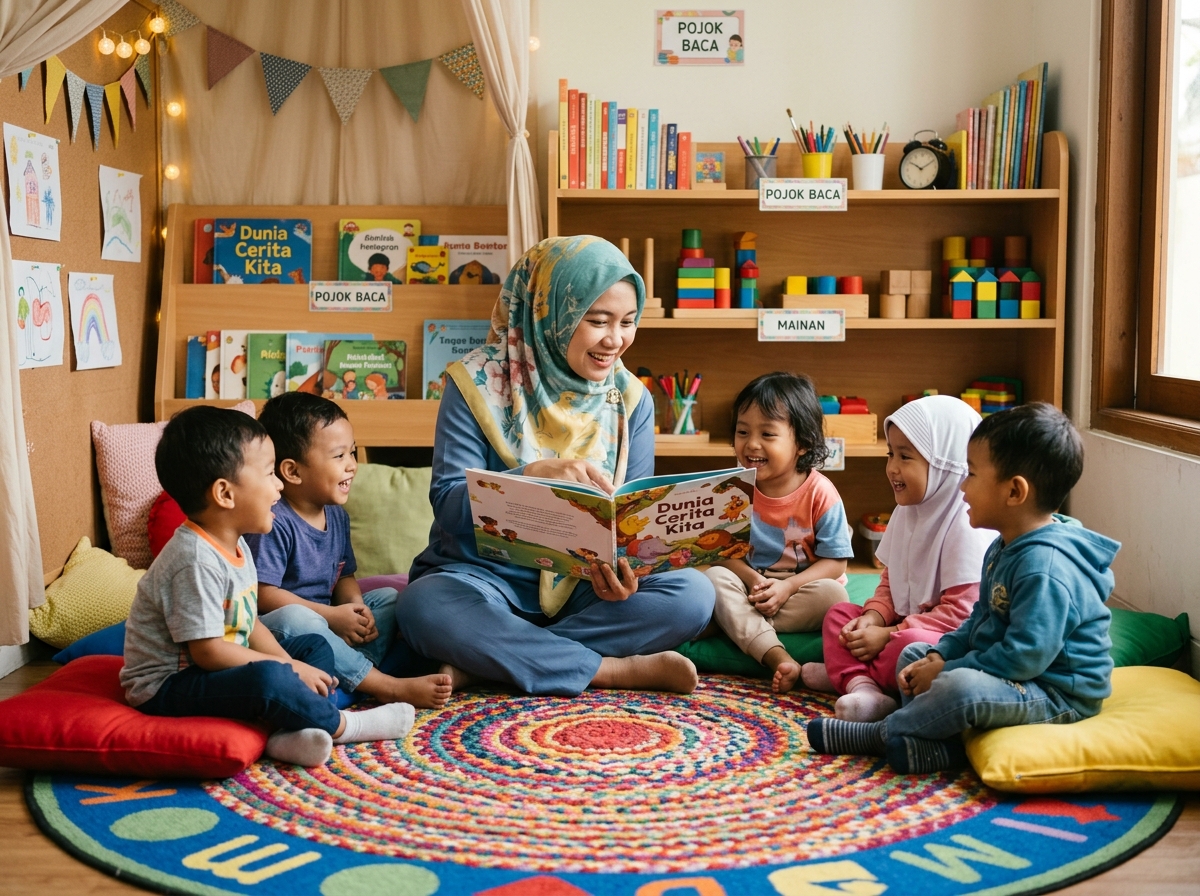 Mendengarkan Cerita & Dongeng di Pojok Baca